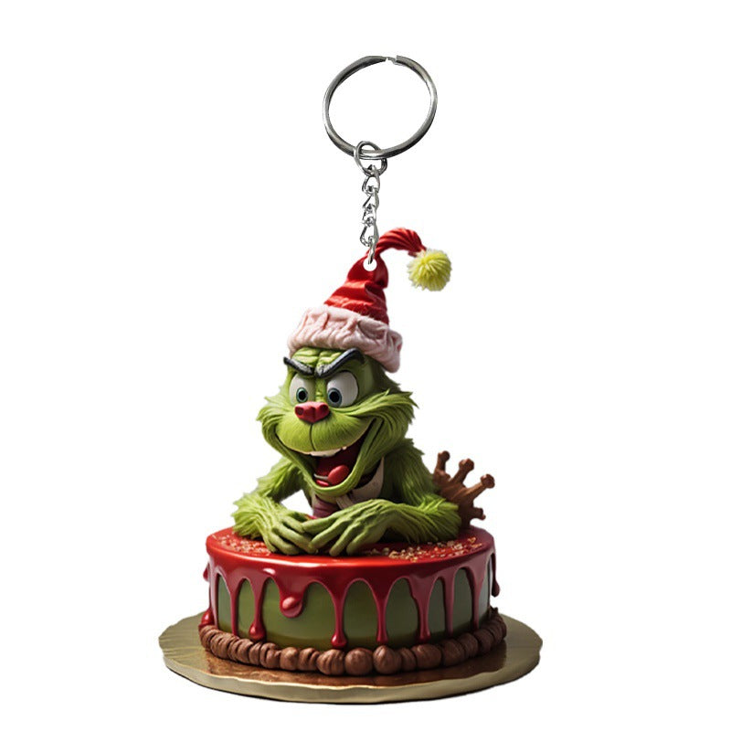 Wholesale Christmas Cake Gift Acrylic Keychain